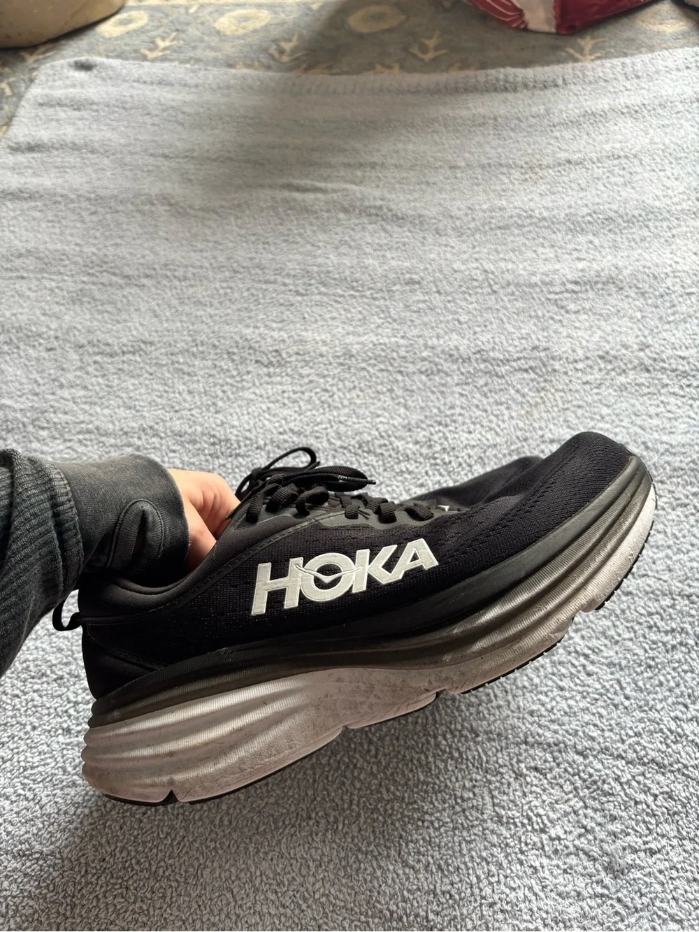 Hoka Women’s Bondi 8 Black Running Shoes - Picture 3 of 15